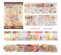 3D Sticker Scene Book 20 Sets, Reusable DIY Sticker Book, Creative 3D Miniature Scene Stickers for Adults Women Teens Girls Cute Cartoon Stickera Therapy Make Your Own Mini Shop House