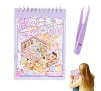 3D Sticker Scene, Creative Scene Sticker Book, DIY 3D House Stickers Scene Kit, Includes Random Color Tweezers, Sticker Book for Teens and Kids, DIY Craft Kit for Stress Relief and Creative Play