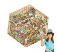 3D Sticker Scene, Houses Stickers - Home Visual Stacking Decal - Cartoon Visual Stacking 3D Stickers for Friends, Boys, Girls