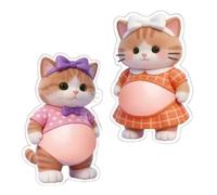 3D Stickers - 2 Pieces Squeeze Cartoon Sticker | Chubby Cat 3D Stickers, Sensory Animal Theme Decoration for Laptop Phone Case Water Bottle Luggage Mug Boys Girls Teens Scrapbooking