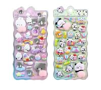 3D Stickers - Cute Decorations Animal Stickers, 2 Sheets Journaling Decals | for Scrapbooking Phone Case Notebook Laptop Craft Kids Boys Girls Party Favors Classroom Prizes