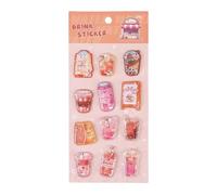 3D Stickers, Embossed Adorable Assorted PVC Decals with Cartoon Hamburger Design, Mini Decorative Stickers for Laptop, Phone Case, Skateboard, Luggage