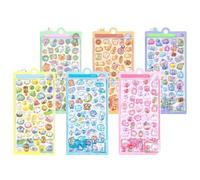 3D Stickers For, 6 Sheets Cute Animals Self Adhesive Decals Cute Mini Embossed Stickers for Notebook Scrapbooking Diaries Journals Laptops Phone Cases
