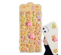 3D Stickers for Capybara Cartoon Style Cute 3D Stickers for Scrapbooking, School Rewards and Gift Ideas