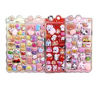 3D Stickers for Children - 4 Sheets Variety Back Theme Adhesive Sticker, Relief Stickers Variety of Cartoons, for Children, Boys, Scrapbooking, Mobile, Portable,