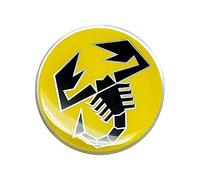3D Stickers for Fiat 500 Abarth, Yellow Scorpio 2 Pieces, Diameter 60 mm