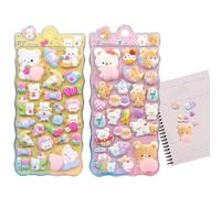 3D Stickers for Kids - Cute Animal Stickers Decorations, 2 Sheets Stationery Stickers for Scrapbooking, Diaries, Phone Cases, Laptops, Notebooks | Funny Party Favors, Classroom Beloh