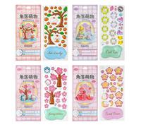 3D Stickers for Scrapbooking, 4 Sheets Stackable Decoration Decals, Crystal Resin Decorative Stickers, for Desktop Ornament, Phone Decoration, Gift for Kids Adults