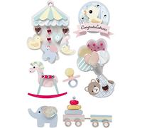 3D Stickers, H: 25-70 mm, W: 20-55 mm, baby, 8pcs, thickness 7 mm