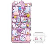 3D Stickers - PVC, Epoxy Resin | Puffy Stickers For | 3D Miniature Scene | Animal Design, Cartoon Mini Stickers For Girls, , Teens, Students, Scrapbooking, Ha