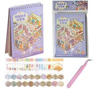 3D Stickers Scene Collection Book,20 Set Fun DIY 3D House Stickers for Kids Make Your Own Hot Pot Restaurant,Department Store,Therapy for Adult Relief Stress Pass The Time