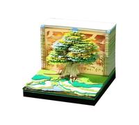 3D Sticky Notes Pad Treehouse-Shaped Tear Away Carving Notepad | 3D Tear Away Mini Desk Calendar for Daily Record, Monthly Planner, Habit Tracker, Bookmark, Desk Decoration, Office Note,