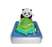3D Sticky Notes,Panda Calendar,This is A Hand Torn Paper Sculpture Artwork(Gr眉n)