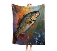 3D Strange Fish Pattern Super King Blanket 90x106 Inches, Soft Lightweight Flannel Blanket for Boys and Girls, Thermal Cozy Microfiber Bed Blanket for Bedroom, Living Room ab972