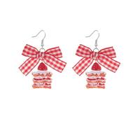 3D Strawberry Earrings for Women Cute Bow Strawberry Cake Earrings Acrylic Fruit Drop Dangle Earrings for Women Jewelry Gift for Women, One Size, Acrylic, No Gemstone