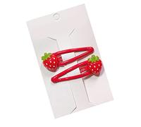 3D Strawberry Hair Clips Cartoon Fruit Clip Fruit Resin Side Clips Sweet Barrette Accessories Ponytail Holder