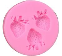 3D Strawberry Silicone Mold - Reusable Non-Stick Design for Cake Decorating, Chocolate, Resin Crafts and Polymer Clay, Multi-Purpose Baking and Craft Tool (Pink)