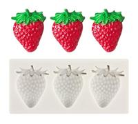 3D Strawberry Silicone Moulds - Mini Fruit Chocolate Fondant Moulds for Cake Decorating - Ideal Silicone Moulds for Strawberry Cake Decorations, Cupcake Toppers, Candy, Polymer Clay and Gum Paste