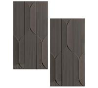 3D Striped PU Wall Panels for Interior & Exterior 2Pack Gray Drop Ceiling Tiles 2' x 4'Ideal for Home & Hotel Lobby Wall Cladding Décor