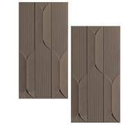 3D Striped PU Wall Panels - Texd Drop Ceiling Tiles (2' x 4') for Interior & Exterior Décor Ideal for Home & Hotel Lobby Wall Cladding (Brown B 2Pack)