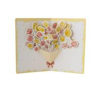 3D Style Creative Minimalist Greeting Card Original Flower Blessing Card Birthday Party Invitation Letter Gift