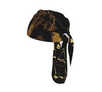3D Stylish Gold Marbling Texture Printed Lightweight Cycling Bandana, Quick Dry Helmet Liner Hat, for Outdoor Hiking Climbing