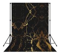 3D Stylish Gold Marbling Texture Printed Photography Drape, Foldable Polyester Background, Easy Hang Rod Pocket Studio Prop
