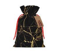 3d Stylish Gold Marbling Texture Printing 4.7x6.9 In Christmas Bag With Drawstring,Ideal For Adults To Wrap Gifts For Christmas Halloween