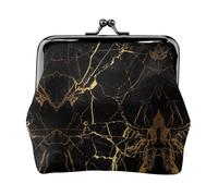 3d Stylish Gold Marbling Texture Printing Coin Purse, Lightweight Minimalist Wallet For Music Festivals And Concerts, Black, One Size, Art Deco