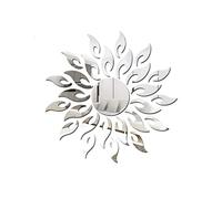 3D Sun Pattern Mirror Sticker Silver Acrylic Mirror Sheet Home DIY Wall Decor Sun Flower Mirror Decal Wall Sticker Self Adhesive Sun Pattern Mirror Sticker Acrylic Sun Flower Mirror Tiles Mirror