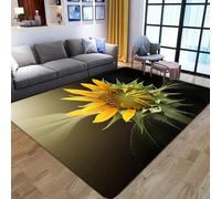 3D Sunflower Flower Plant Area Rug Floor Door Mat Carpet Bottomless Hole Optical Illusion Area Rug, Anti-Skid Non-Woven Doormat For For Living Room Bedroom Kitchen 180 X 280 Cm, Easy C /172228454958