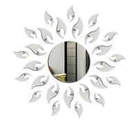 3D Sunflower Mirror Wall Stickers - Silver Acrylic Self-Adhesive DIY Wall Decals for Living Room, Bedroom & Home Decoration