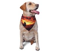 3d Sunset Riding Cowboy Printed Graphic Pet Triangle Scarf For Dogs & Cats, Adjustable Cute Pet Bandana For & Photo Shoots