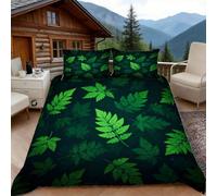 3D Super King Duvet Set 3D Printed Plant Pattern Bedding, Fern Plant Soft Microfibre Duvet Cover Sets Quilt Cover and Pillow Set with Zipper 3 Pcs