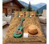 3D Super King Duvet Set 3D Printed Violin Bedding, Romantic Soft Microfibre Duvet Cover Sets Quilt Cover and Pillow Set with Zipper 3 Pcs