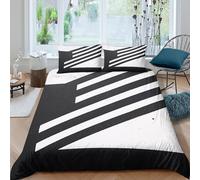3D Super Soft Microfiber Abstract lines Duvet Cover Easy Care Bedding Set w/ Pillowcase Minimalist geometric Quilt Cover Set All Season Breathable Machine Washable for Home Decor Single（140x200cm）