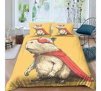 3D Super Soft Microfibre Superhero guinea pig Duvet Cover Sets Breathable Bedding Set with Pillow Cases cartoon animal Comforter Cover All Season Machine Washable for Men Women Kids Single（140x200cm）