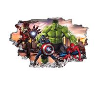 3D Superhero Wallpaper Wall Decals Sticker for Kids Bedroom,Kids Baby Nursery Wall Decoration,Cartoon Poster Sticker Decor