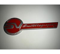 3D SV Operations autobiography Metal Logo Emblem, Red and Silver, Circular Design suitable for Range Rover