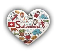 3D Switzerland Heart-Shaped Refrigerator Magnet Tourist Souvenirs Resin Magnetic Stickers Fridge Magnet Home & Kitchen Decoration from China (Switzerland)