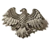 3D Syrian Eagle Lapel Pin, Heavy Duty Metal Badge, Double Wing Emblem for Suit & Jacket, One Size, Metal Zinc, no gemstone