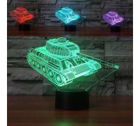 3D Tank Night Light Car Table Desk Optical Illusion Lamps 7 Color Changing Lights LED Table Lamp Xmas Home Love Birthday Children Kids Decor Toy Gift