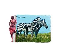 3D Tanzania Zebra Refrigerator Magnet Tourist Travel Souvenirs Handmade Resin Craft Magnetic Stickers Home Kitchen Decoration Fridge Magnet Collection Gift