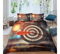 3D Target Bedding Set Boys And Girls Duvet Cover Soft Brushed Microfiber Quilt Cover with Zipeer Closure and 2xPillowcases 50x75cm for Teens Adults (Single 150x200cm) e-3993
