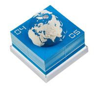 3D Tear Away Calendar 2025 - Artistic Memo Pad with Sticky Notes, Sculpted Globe Design | Paper Carved Desk Calendar for Office Planning, Earth Timepiece Decor Gift for Holidays and Stocking Stuffers