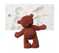 3D Teddy Bear Doll Silicone Fondant Mold Chocolate Candy Sugar Craft Gum Paste Mould Paper Clay Soap Candle Mold Cake Decoration Tool
