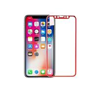 3D Tempered Glass Screen Protector Compatible for iPhone X/XS/11 Pro, Metal Edge to Edge, 9H Hardness, Silver (Transparent Red)