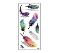 3D Temporary Tattoo Transfers - Butterfly Flowers Feather Realistic Waterproof Fake Tattoo Stickers for Men Women Kids - By Delusion Tattoos (3D Feathers 03)