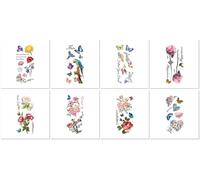 3D Temporary Waterproof Three-Dimensional Color Printed Butterfly Flower Stickers 90 * 190mm