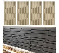 3D Textured Wall Panels Faux Wood Grain, 4 Pack Decorative Wall Panel for Interior Exterior Wall Decor, Kitchen Bedroom Bathroom Lobby Wall Cladding(Yellow)